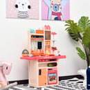 Cucina Giocattolo per Bambini 71x28,5x93,5 cm con Accessori  Rosa