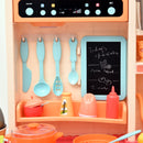 Cucina Giocattolo per Bambini 71x28,5x93,5 cm con Accessori  Rosa