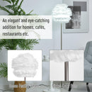 Lampada da Terra con Paralume E27 in Piume  Bianca