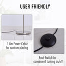 Lampada da Terra con Paralume E27 in Piume  Bianca