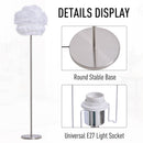 Lampada da Terra con Paralume E27 in Piume  Bianca