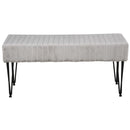 Panca Imbottita 2 Posti 118x42x56 cm in Tessuto e Metallo  Grigia