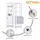 Mobile Alto da Bagno 1 Anta 4 Ripiani 40x35x164 cm in Truciolare  Bianco