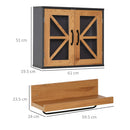 Pensile Bagno Mobiletto 2 Ante e Mensola con Portasciugamani 