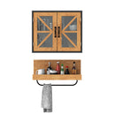 Pensile Bagno Mobiletto 2 Ante e Mensola con Portasciugamani 