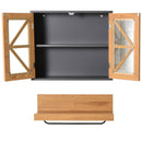 Pensile Bagno Mobiletto 2 Ante e Mensola con Portasciugamani 