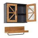 Pensile Bagno Mobiletto 2 Ante e Mensola con Portasciugamani 