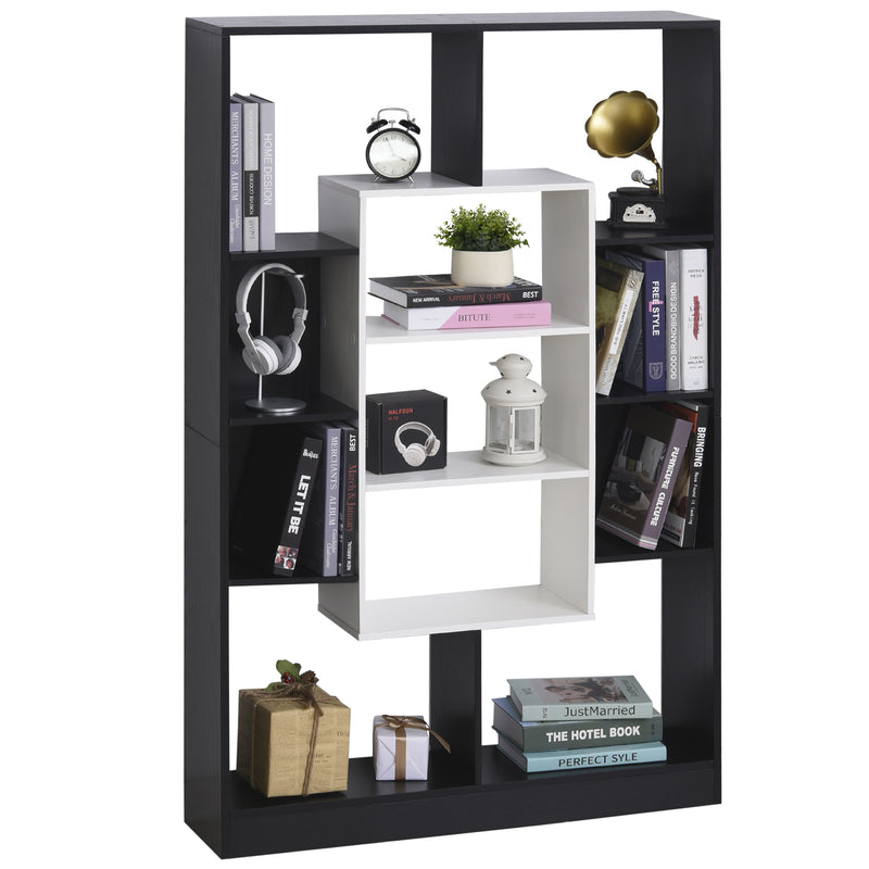 Libreria Moderna 95x22x150 cm in Truciolare  Bianca e Nera