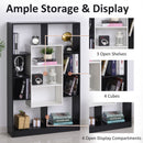 Libreria Moderna 95x22x150 cm in Truciolare  Bianca e Nera