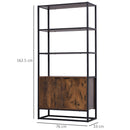 Libreria 3 Ripiani 2 Ante 76x33x162,5 cm in Legno e Metallo  Nero