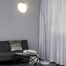 Lampada da Terra ad Arco con Paralume E27 in Acciaio e Marmo  Argento