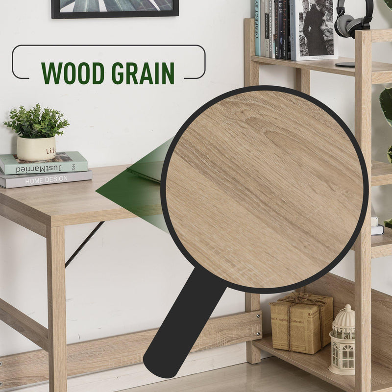 Scrivania da Ufficio Porta PC 120x67x120,5 cm con Libreria in Legno  Rovere