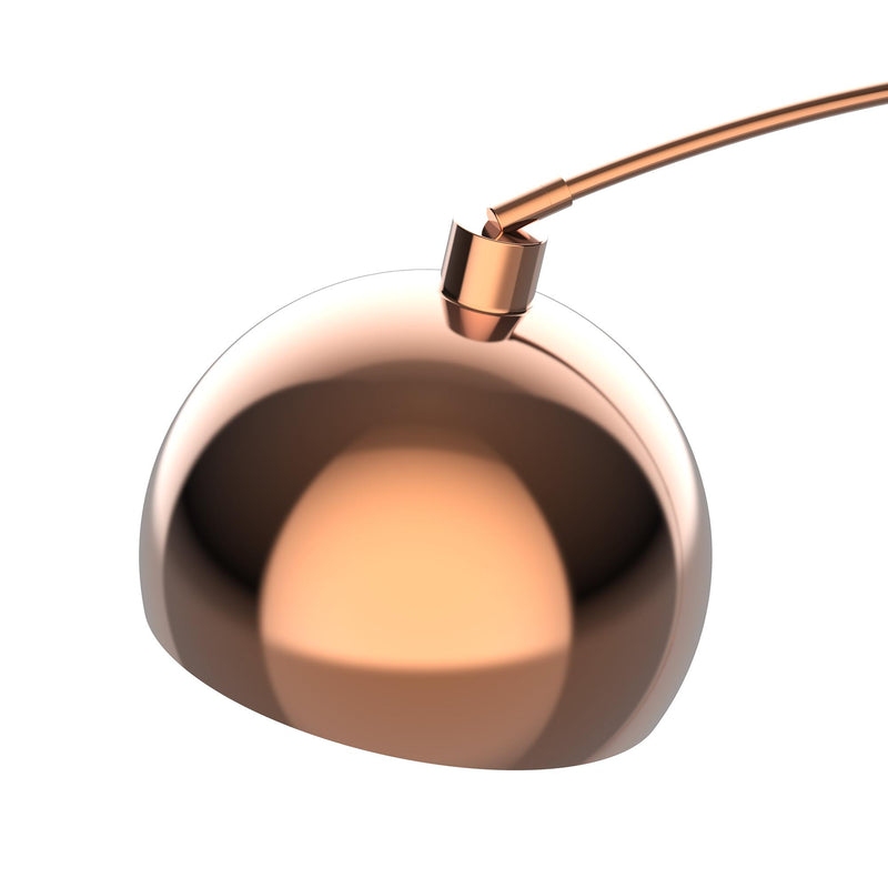 Lampada da Terra ad Arco con Paralume E27 in Acciaio e Marmo  Rame