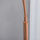 Lampada da Terra ad Arco con Paralume E27 in Acciaio e Marmo  Rame