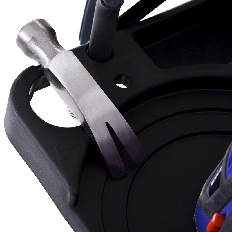 Scala Telescopica Estensibile 4+4 Gradini con Vassoio Porta Oggetti  Nera e Rossa