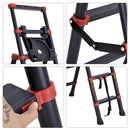 Scala Telescopica Estensibile 4+4 Gradini con Vassoio Porta Oggetti  Nera e Rossa