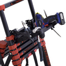 Scala Telescopica Estensibile 4+4 Gradini con Vassoio Porta Oggetti  Nera e Rossa