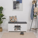 Panchina Scarpiera per Ingresso 110x40x54 cm in Legno  Bianca