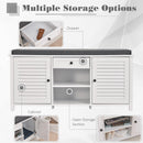 Panchina Scarpiera per Ingresso 110x40x54 cm in Legno  Bianca