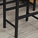 Set Tavolo e 2 Sgabelli Alti con Portabottiglie e Portabicchieri  Nero e Marrone