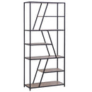 Libreria 9 Ripiani 80x33x180 cm in Legno e Metallo  Nera