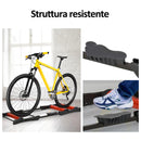 Rullo Bici Allenamento Lunghezza Regolabile 145x56x10,5 cm  Nero e Rosso