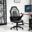 Sedia da Gaming Ergonomica 66,5x51x115-125 cm in Similpelle  Nera e Grigia