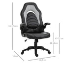 Sedia da Gaming Ergonomica 66,5x51x115-125 cm in Similpelle  Nera e Grigia