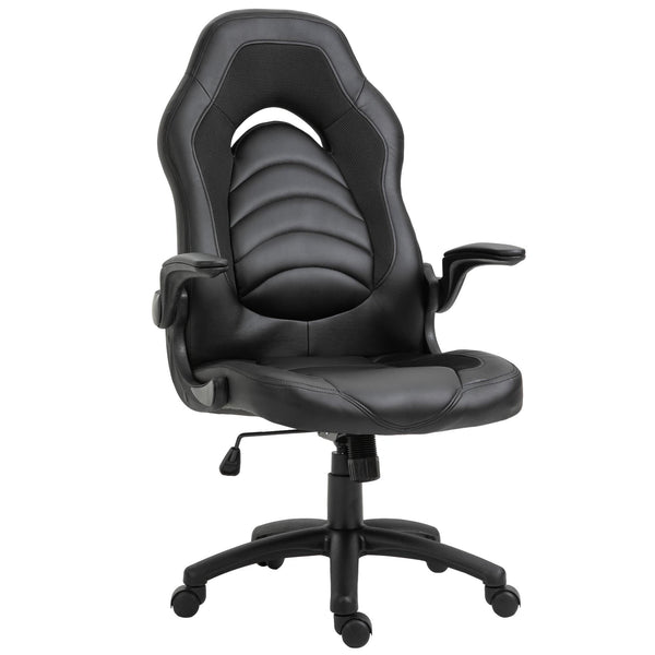 sconto Ergonomischer Gaming-Stuhl 66,5 x 51 x 115-125 cm in schwarzem Kunstleder