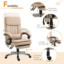 Sedia da Ufficio Presidenziale Massaggiante con Riscaldamento in Similpelle 67x69x106-116 cm  Beige