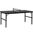 Tavolo Ping Pong Pieghevole 152x76x72 cm con Maniglia da Trasporto in Alluminio e Legno Nero      