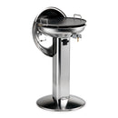 Barbecue a Gas con Cover Ompagrill Alueco 4780 Inox con Piastra in Alluminio Teflonato Ø47 cm Alimentazione GPL e Metano Gamba a Colonna in Acciaio Inox      