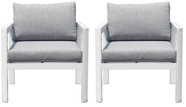 prezzo Gartensessel 70x75x60 cm aus weißem Aluminium mit grauen Kissen