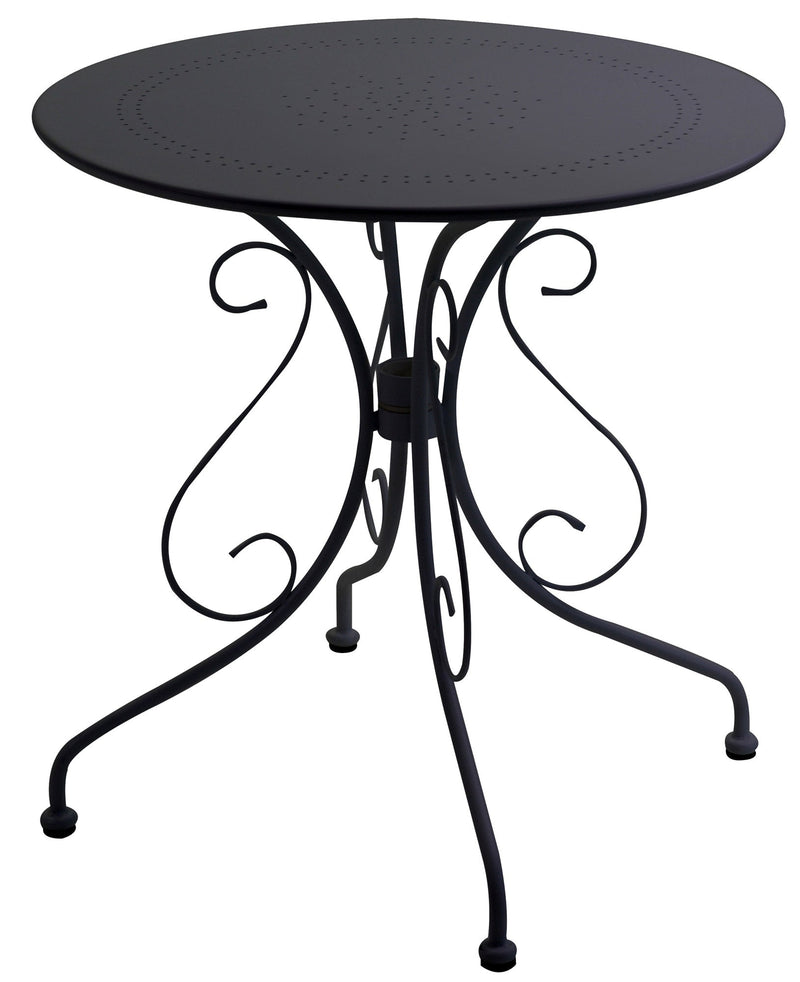 Tavolo da Giardino Rotondo Ø70cm in Metallo Old Antracite