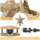 Puntale Proiettore LED per Albero di Natale a Forma di Stella 25x26x6,5 cm con Gioco di Luce Gold Glitterato      