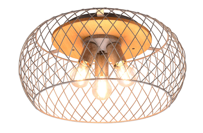 Plafoniera da Interno Attacco E27 in Metallo Nichel Satinato 