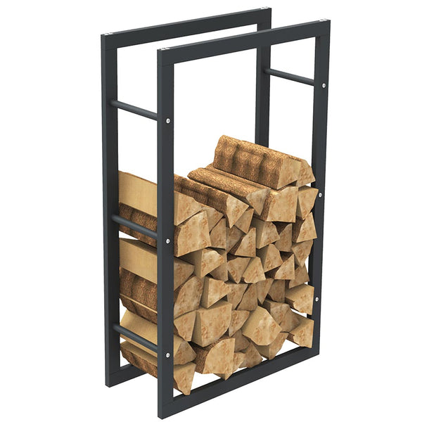 acquista Portalegna Supporto Metallo Porta Legna Interno Legnaia Camino Stufa 100x60x25cm