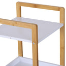 Scaffale Portaoggetti in Legno 32x30x100 cm Naturale e Bianco 