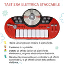 Batteria Musicale Giocattolo per Bambini con Microfono e Tastiera  Rossa