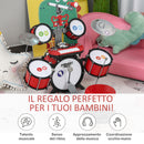 Batteria Musicale Giocattolo per Bambini con Microfono e Tastiera  Rossa