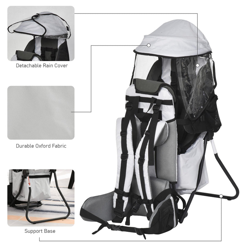 Zaino Porta Bimbo Pieghevole per Trekking  Grigio