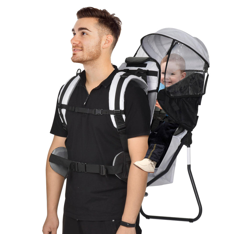 Zaino Porta Bimbo Pieghevole per Trekking  Grigio