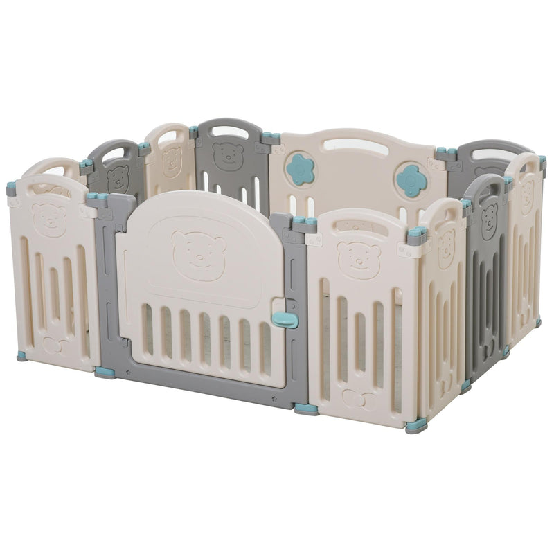 Box Recinto Attività per Bambini 108x133x58 cm  Grigio e Bianco