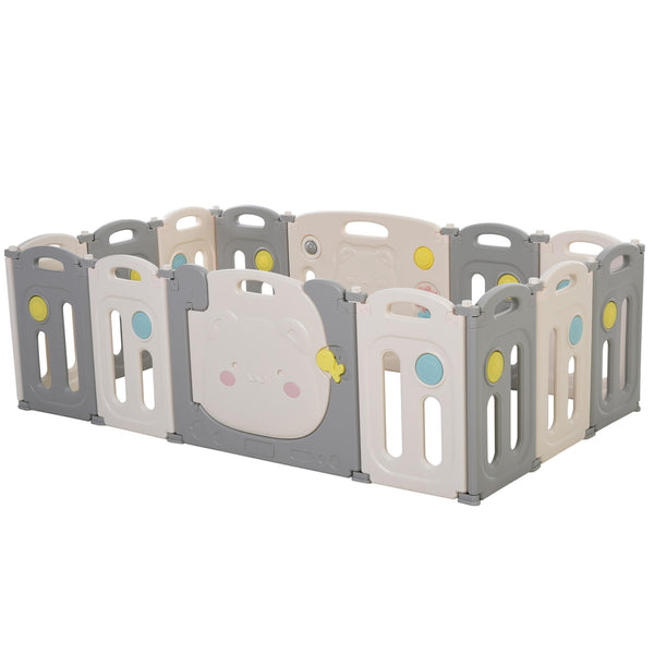 Aktivitätszaun Laufstall für Kinder 160 x 152 x 62 cm Grau und Weiß prezzo