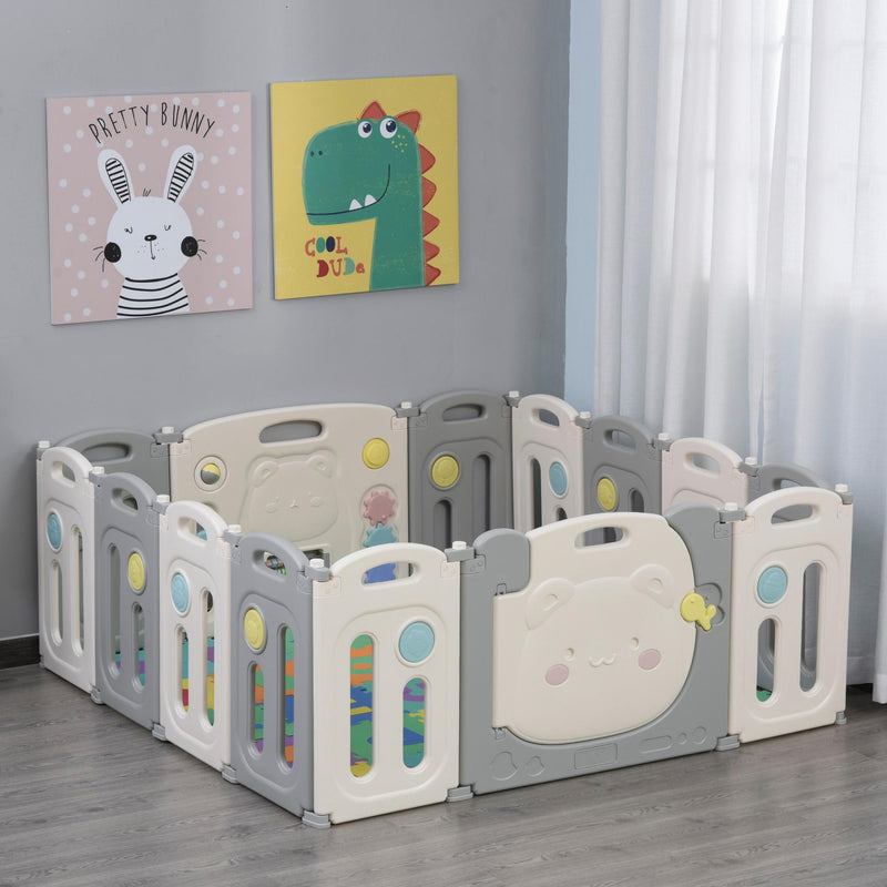 Box Recinto Attività per Bambini 160x152x62 cm  Grigio e Bianco