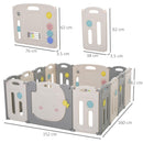 Box Recinto Attività per Bambini 160x152x62 cm  Grigio e Bianco