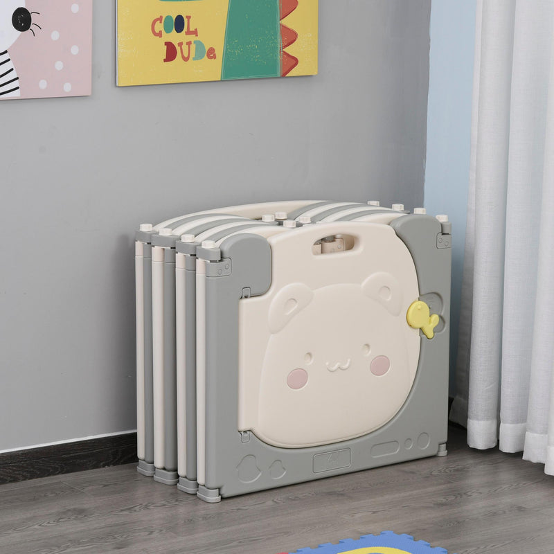 Box Recinto Attività per Bambini 160x152x62 cm  Grigio e Bianco