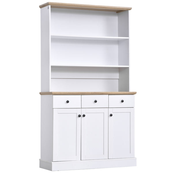 Küchenschrank Sideboard 3 Einlegeböden 3 Schubladen 3 Türen 101 x 39 x 180,5 cm Weiß prezzo