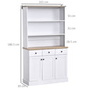 Mobile da Cucina Credenza 3 Ripiani 3 Cassetti 3 Ante 101x39x180,5 cm  Bianca