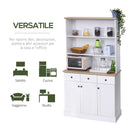 Mobile da Cucina Credenza 3 Ripiani 3 Cassetti 3 Ante 101x39x180,5 cm  Bianca